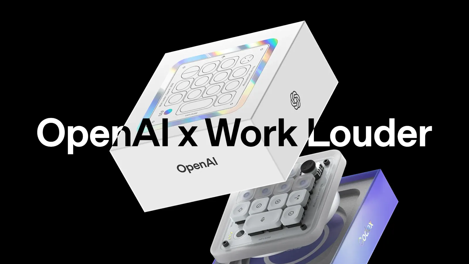 Codex Micro control pad with its command keys, dial, joystick, and OpenAI packaging